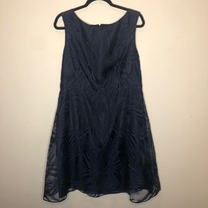 Ellen Tracy Sheer Design on Top Layer - Navy - 14